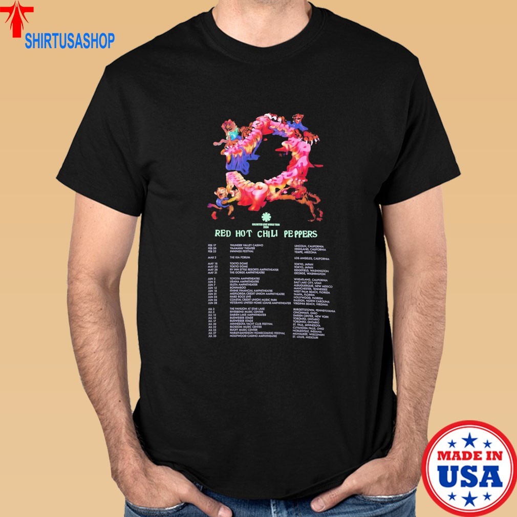 Red Hot Chili Peppers Unlimited Love World Tour 2024 T-shirts
